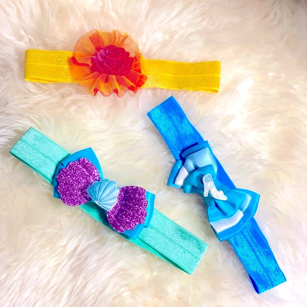 Disney Park Baby Princess Headbands Size 6-12 Baby
